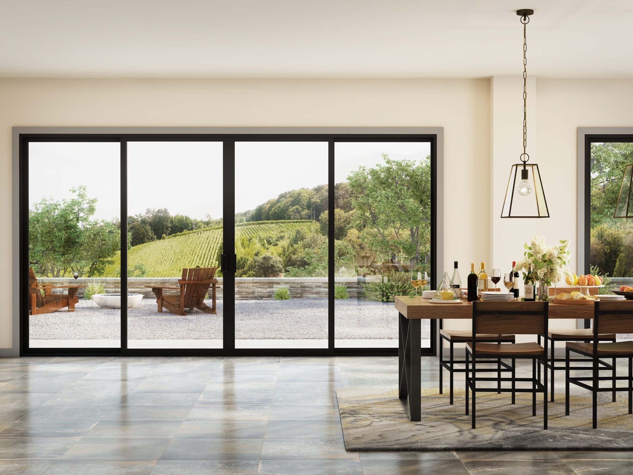 Black Sliding Doors Inside View